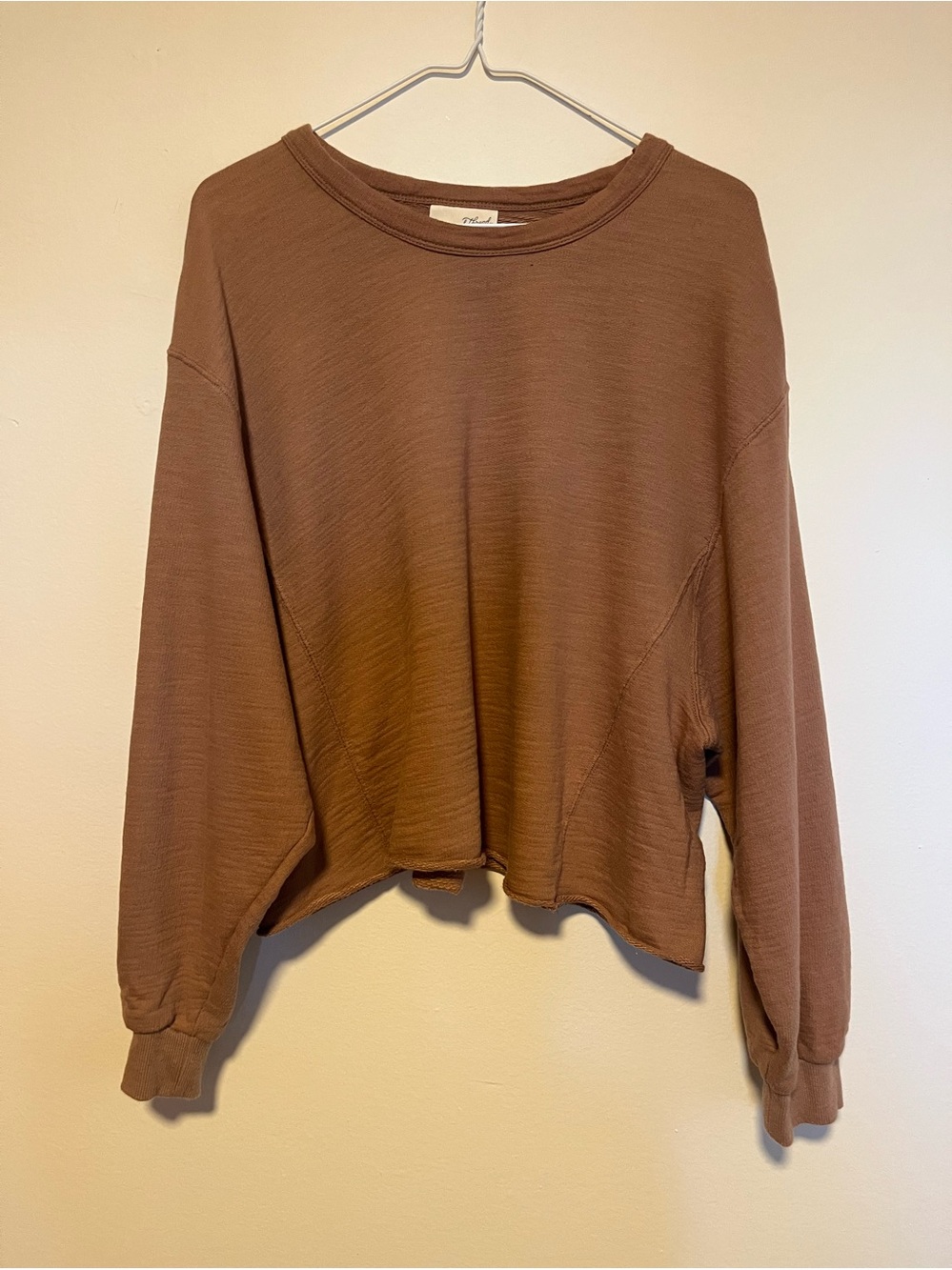 Universal Thread Women's Cropped Brown Crewneck Sweatshirt